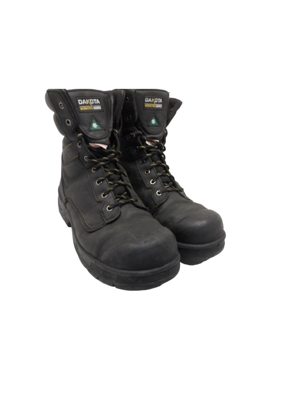 DAKOTA Men's 8'' 877 STEEL TOE STEEL PLATE SAFETY WORK BOOTS Black Size 12M
